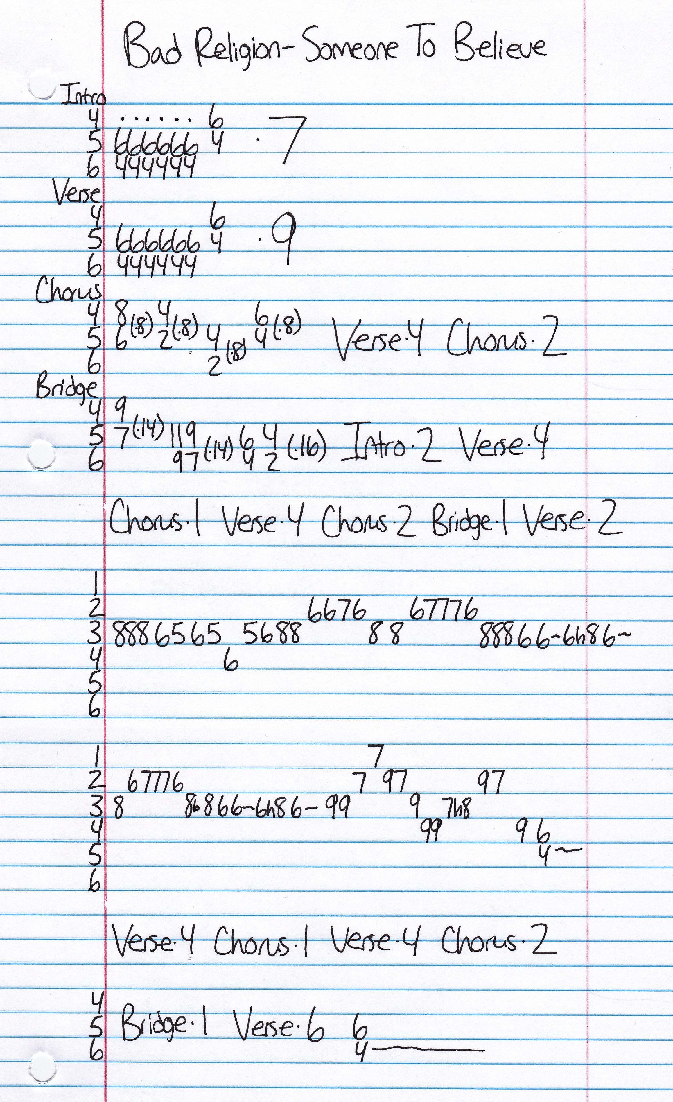 High quality guitar tab for Someone To Believe by Bad Religion off of the album The Dissent Of Man. ***Complete and accurate guitar tab!***